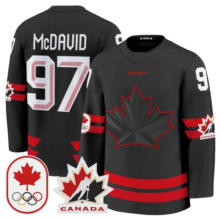 Connor McDavid Canada 2026 Olympic Jersey - Black