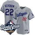 Clayton Kershaw Los Angeles Dodgers Road Limited 2025 World Series Jersey - Gray