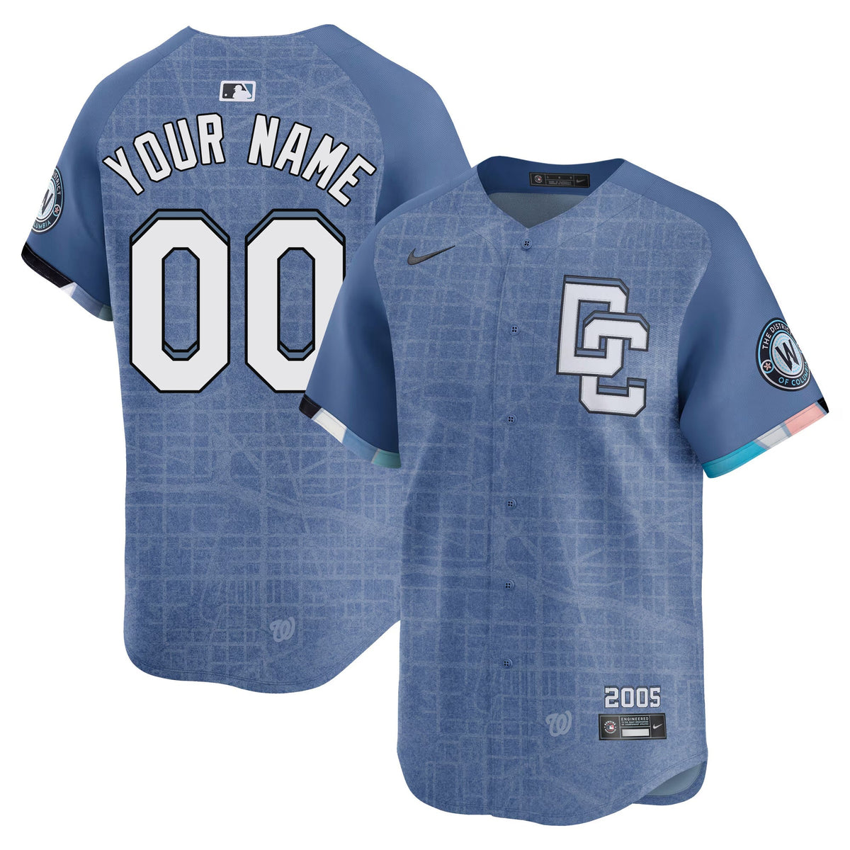 Custom Washington Nationals City Connect Jersey - Blue