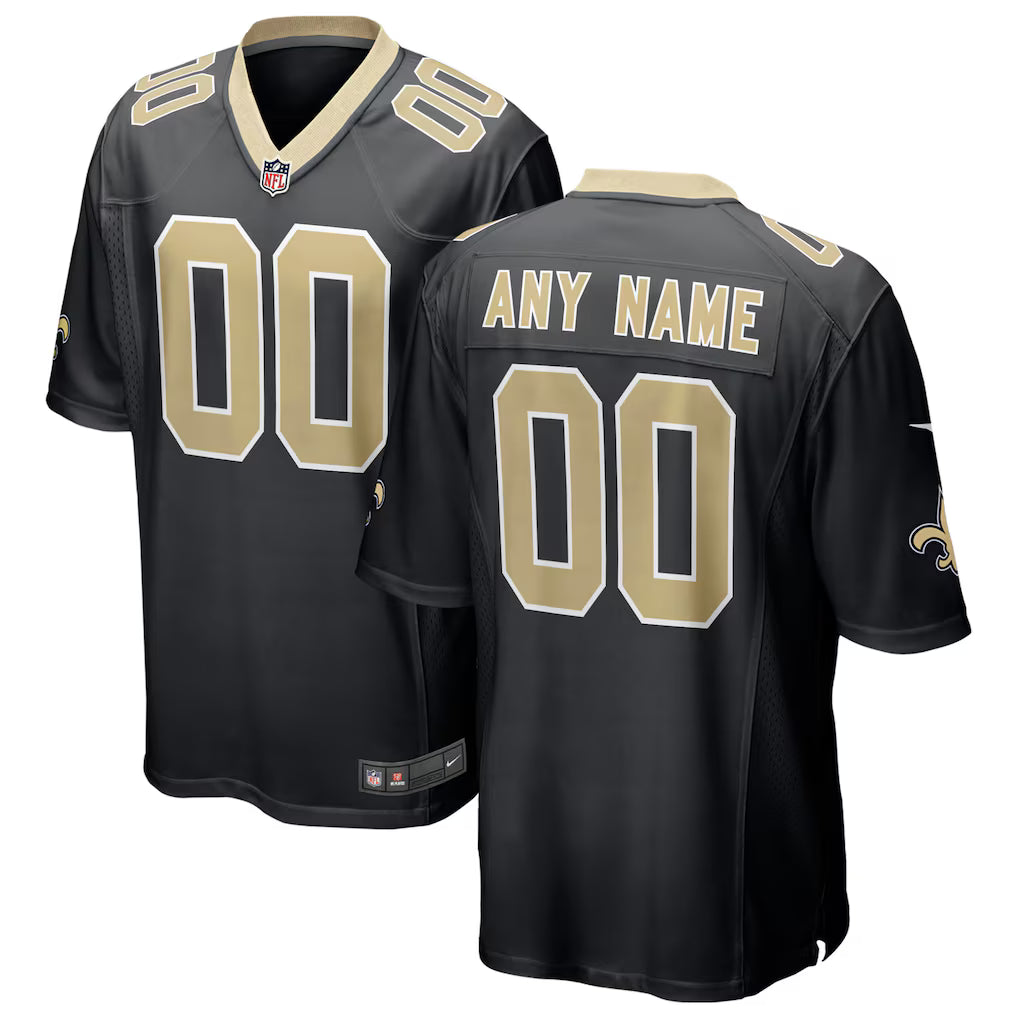 Custom New Orleans Saints Jersey - Black